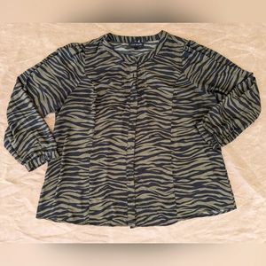 Lane Bryant Long Sleeve Button Down Animal Print Top! Size 20!